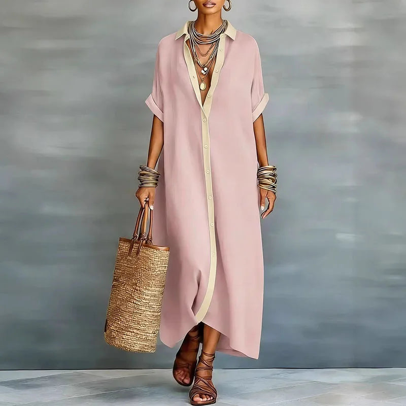 Gemma Linen Long Shirt Sundress 7