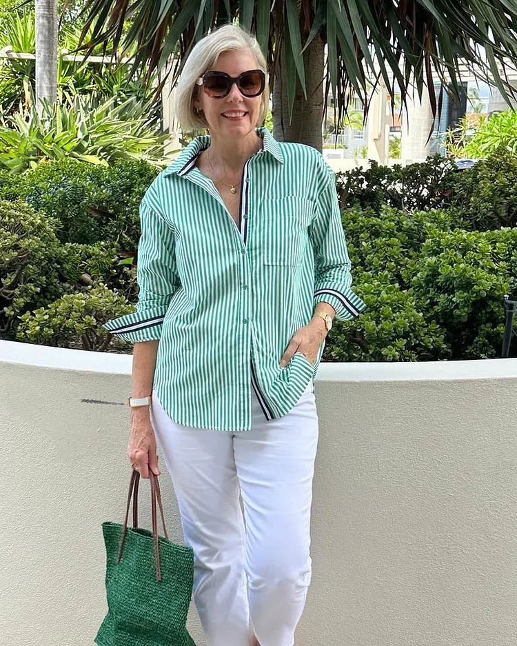 Holly | Women's Button-Down Striped Shirt 3
