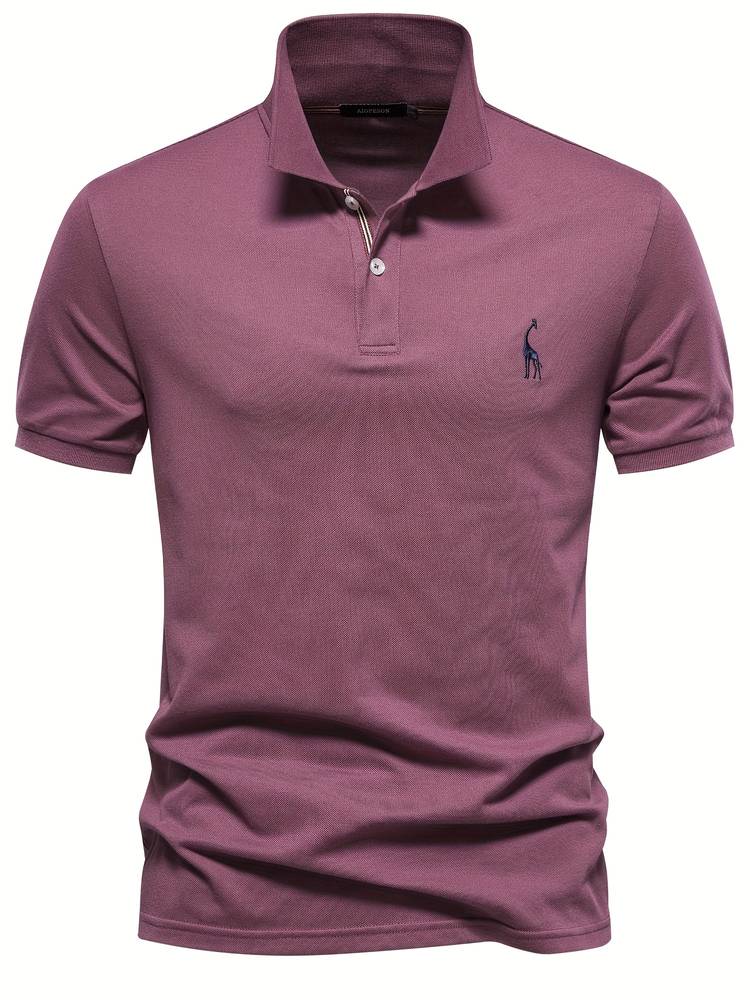 Men's Short Sleeve Polo Shirt with Contrast Placket