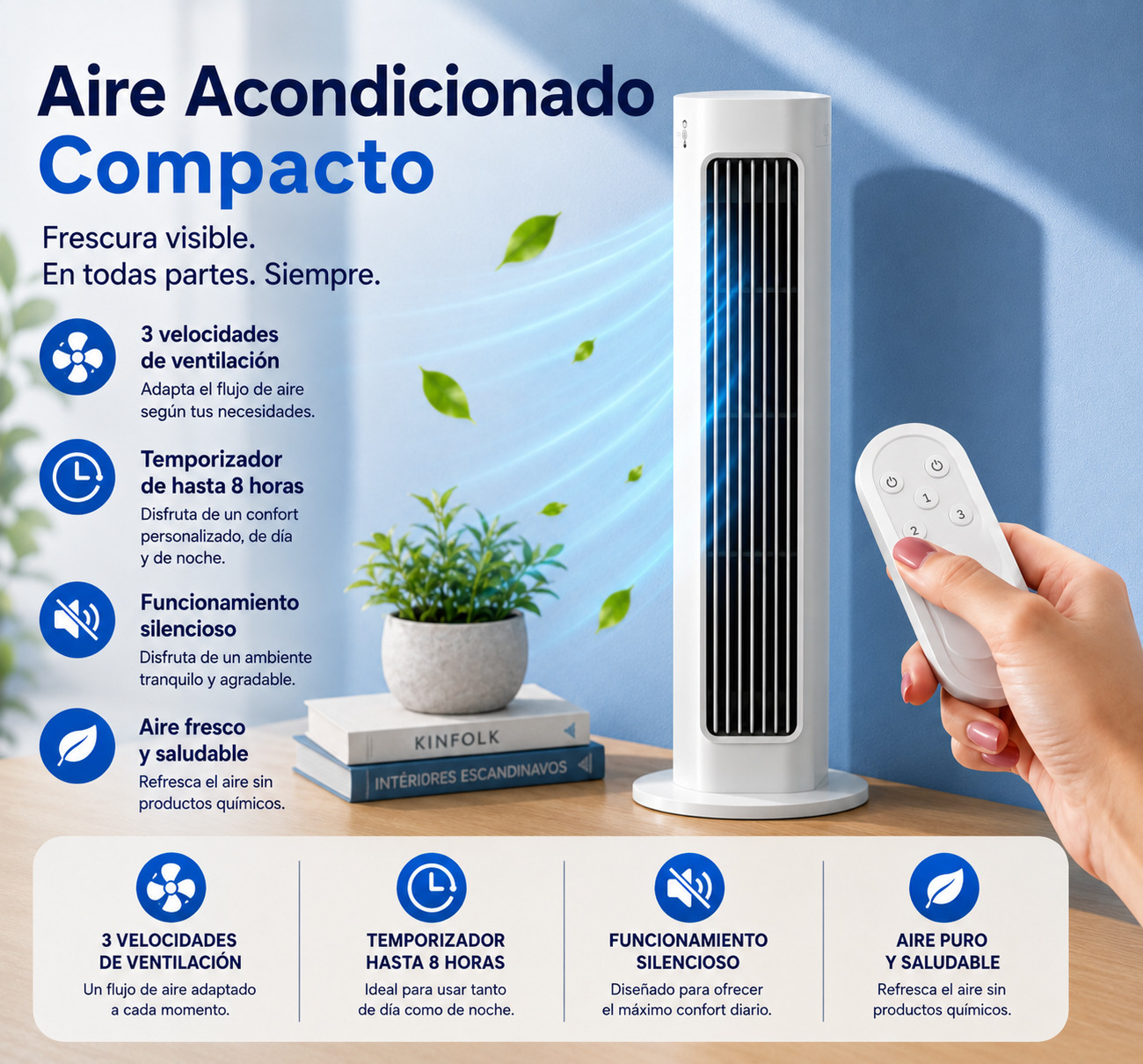 Enfriador de aire de ventana compacto - Aire acondicionado
