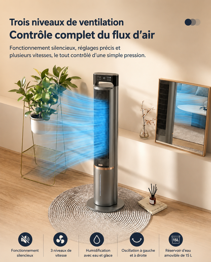 104cm Portable Tower Fan – Remote Control, Cooling Function & Ultra-Quiet 2