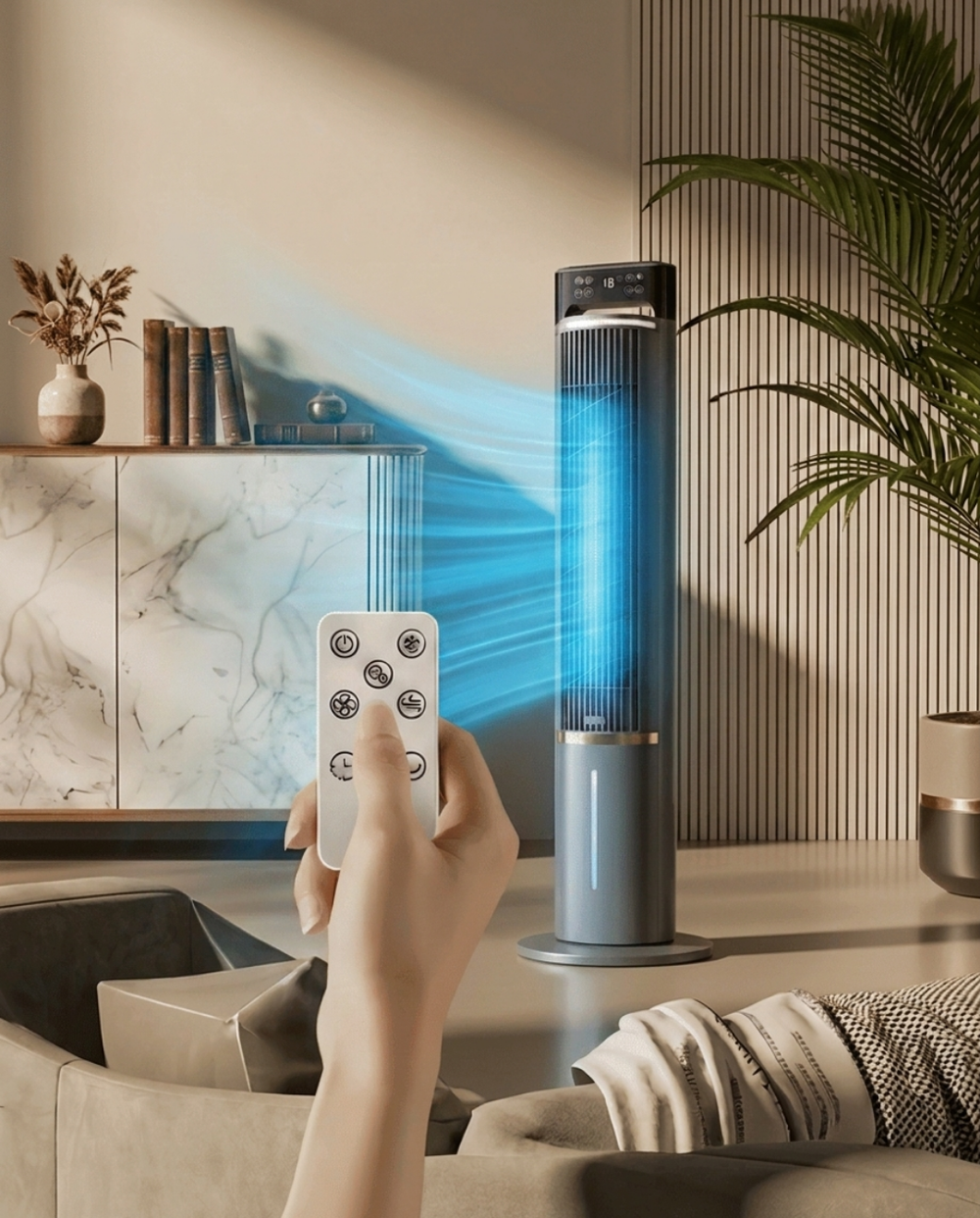 104cm Portable Tower Fan – Remote Control, Cooling Function & Ultra-Quiet 6