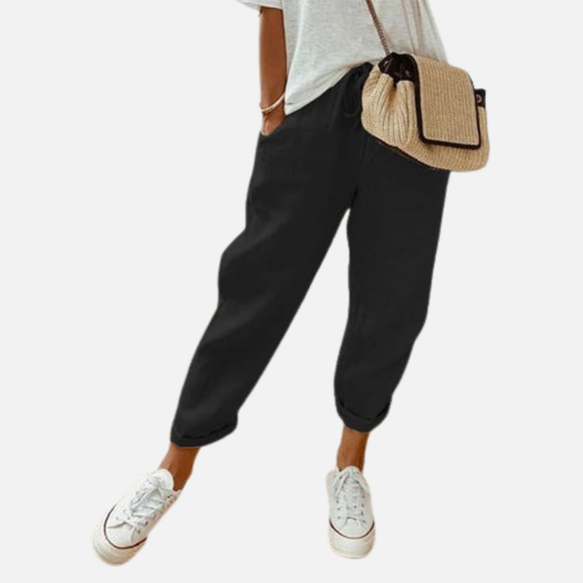 Pantalones deportivos de lino transpirables para mujer