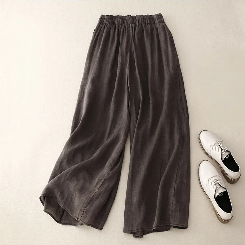 Women's Elastic Waist Wide Leg Pants