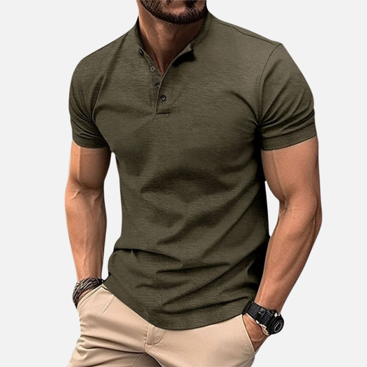 Polo de manga corta elástico para hombre