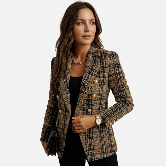Zaras | Blazer de mujer cruzado a cuadros