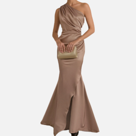 Vestido de noche de sirena asimétrico para mujer