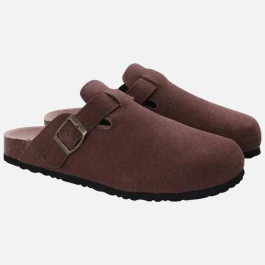 Zuecos mules de gamuza cómodos para hombre
