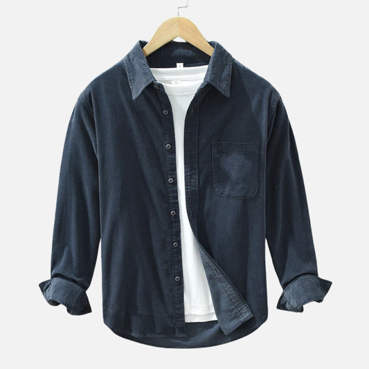 Camisa de pana con botones para hombre