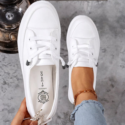 Women's Low Profile Lace-Up Flat Sneakers