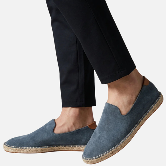 Mocasines de esparto de ante para hombre