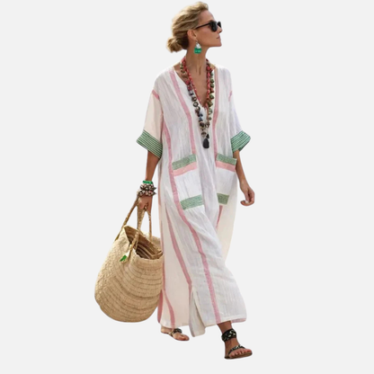 Women's Striped Linen Breathable Dress