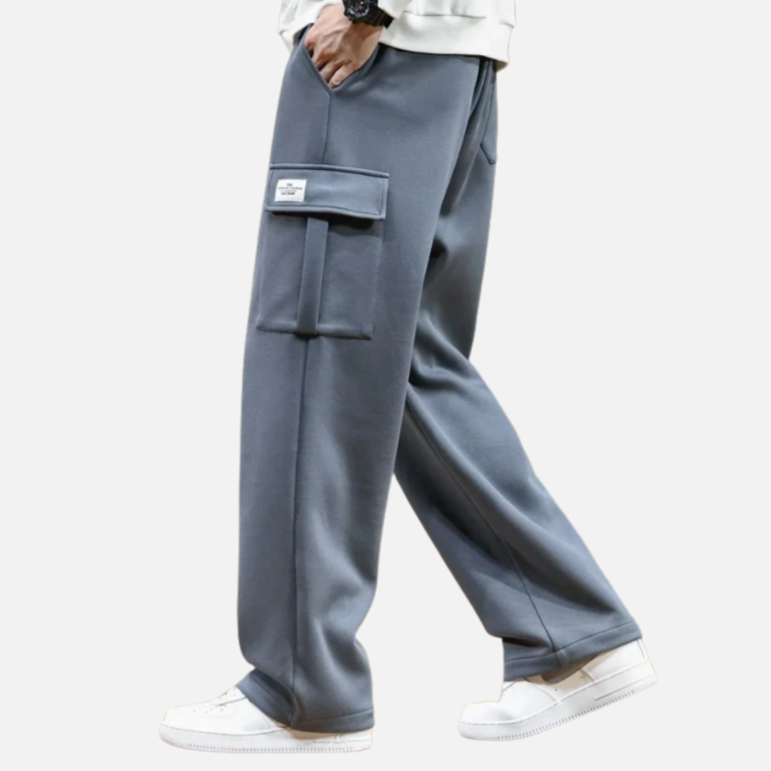 Men's Wide Leg Cargo Trousers | Relaxed Fit Baggy Cargo Pants