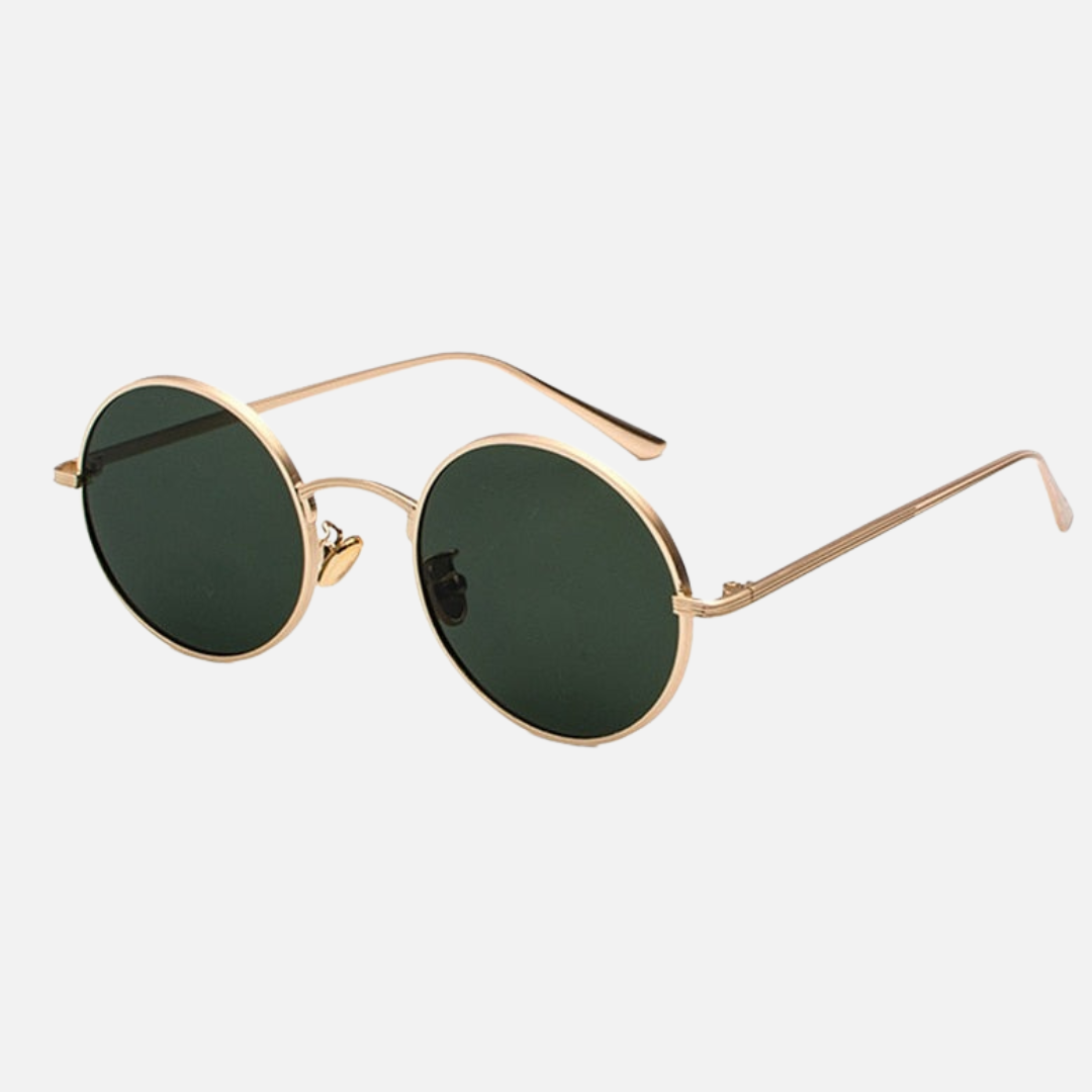 Unisex Round Retro Sunglasses - Vintage Circle Metal Frame Sun Glasses