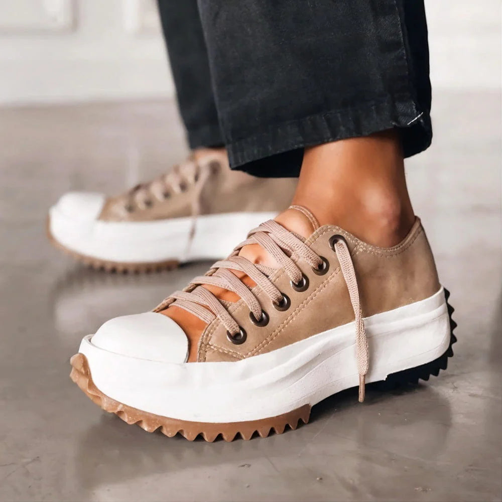Women's Canvas Platform Sneakers with Chunky Sole