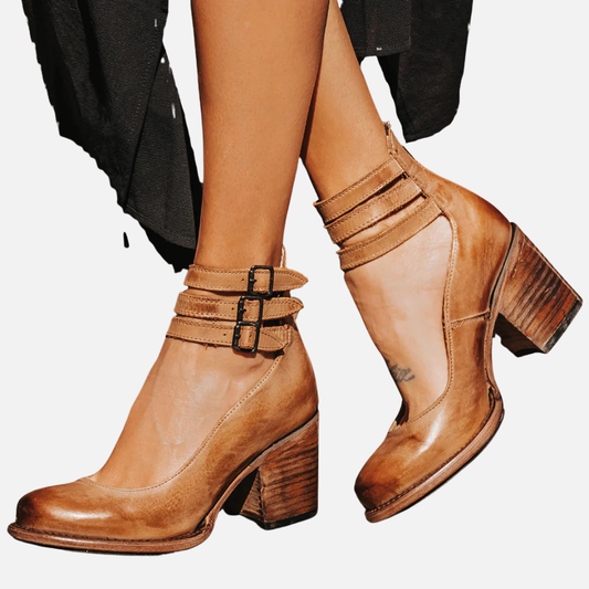 Sandalias de tacón grueso con pulsera para mujer
