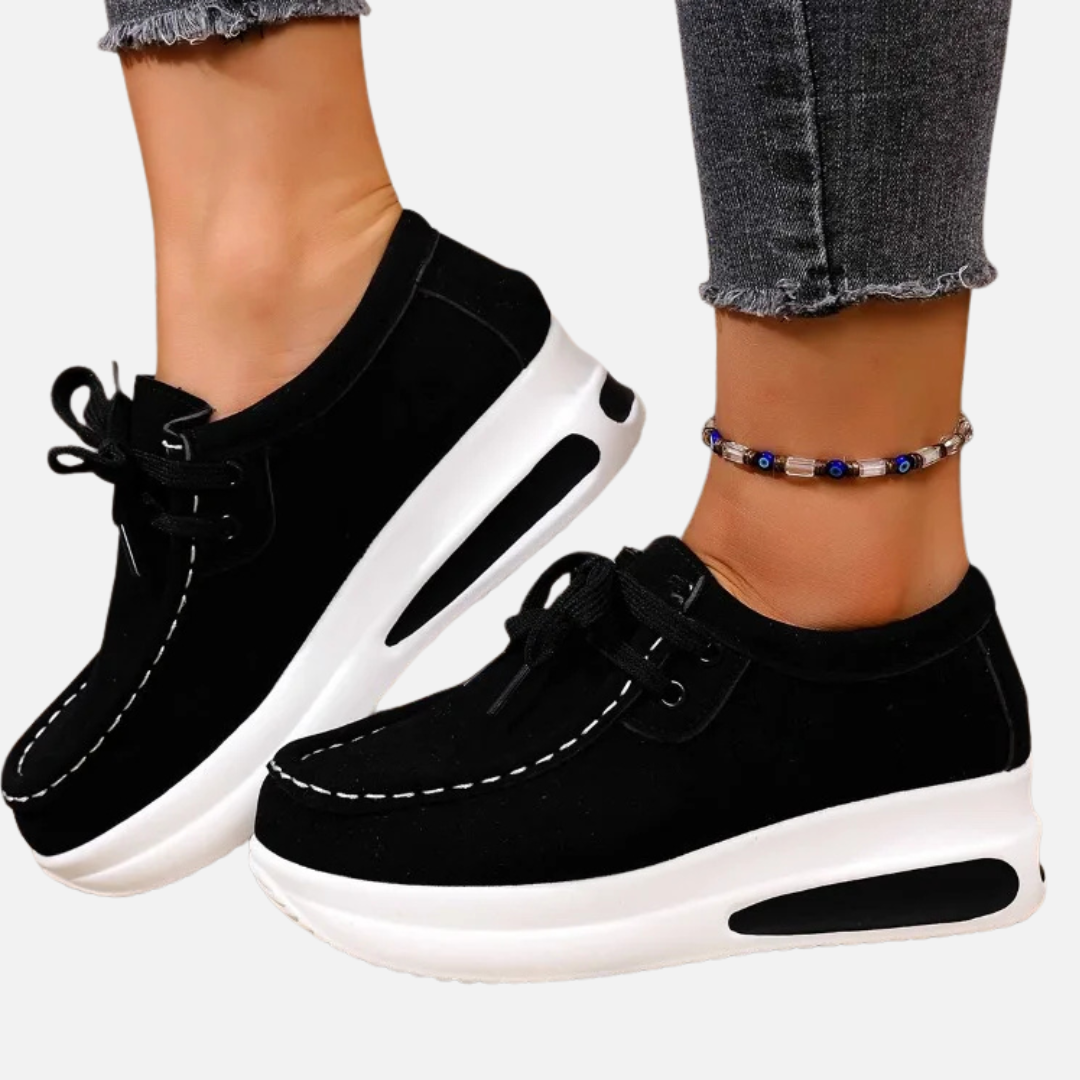 Brianna | Women's Platform Moccasin Sneakers Suede Lace-Up