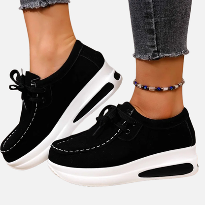 Brianna | Women's Platform Moccasin Sneakers Suede Lace-Up