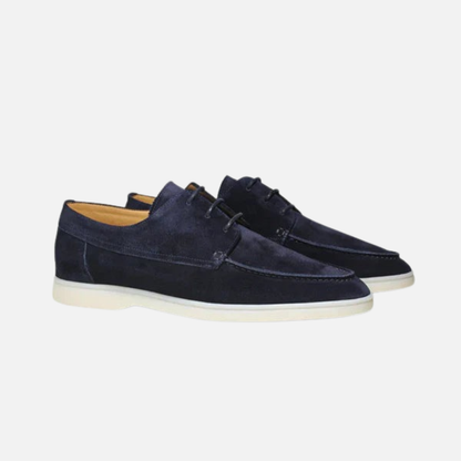 Men's Suede Moccasin Oxfords - Casual Lace-Up Dress Loafers