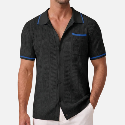 Men's Breathable Knit Polo T-Shirt