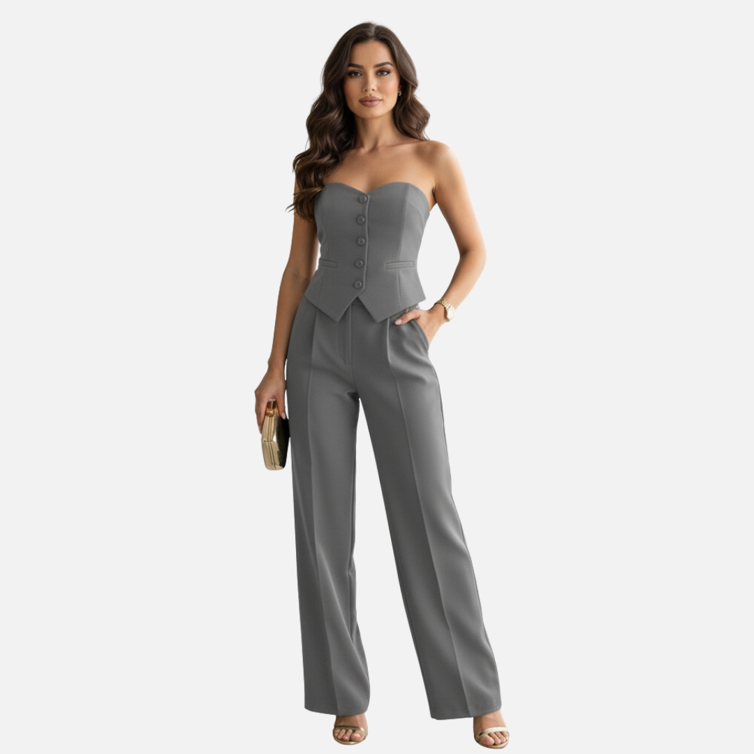 Women's Elegant Outfit Strapless Pantsuit – Jumpsuit