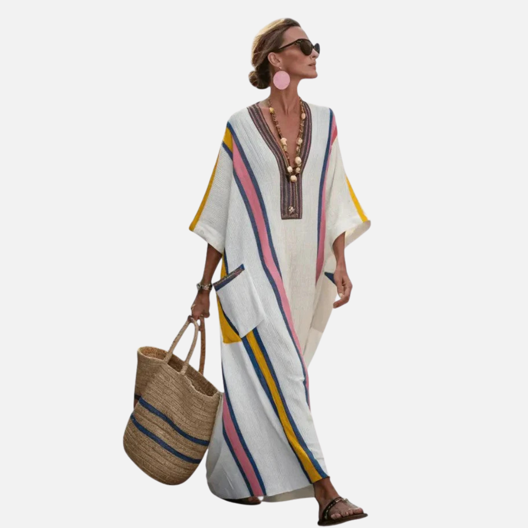 Women's Striped Linen Breathable Dress