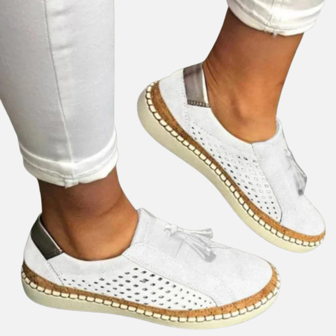 Women's Orthopedic Slip-On Shoes | Breathable Perforated Espadrille Flat Sneakers