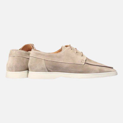 Men's Suede Moccasin Oxfords - Casual Lace-Up Dress Loafers