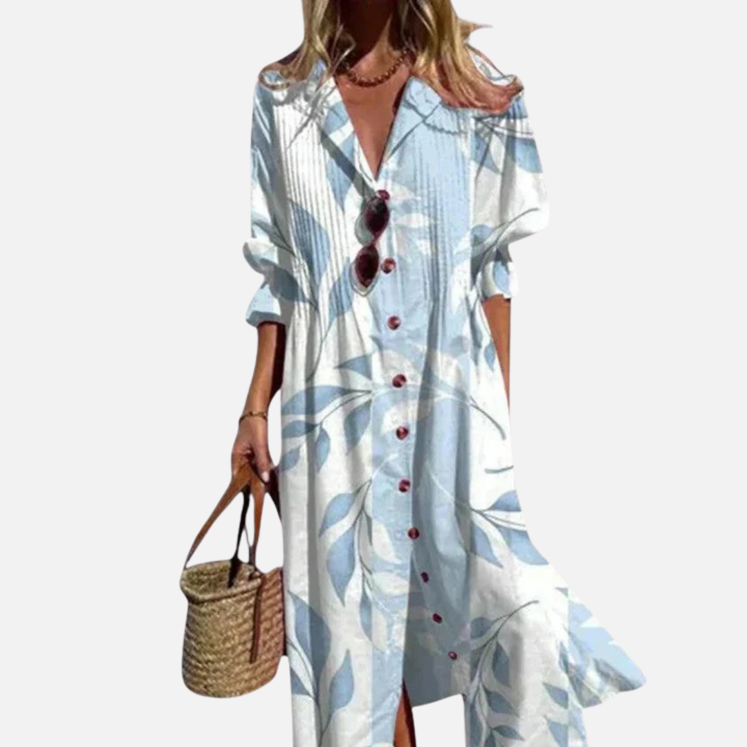 Women's Abstract V-Neck Midi Dress