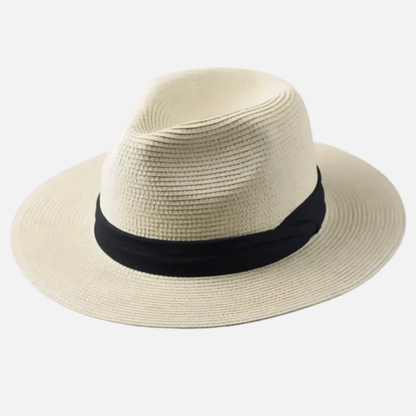 Men's Classic Panama Hat - Handwoven Straw Fedora Summer Sun Hat