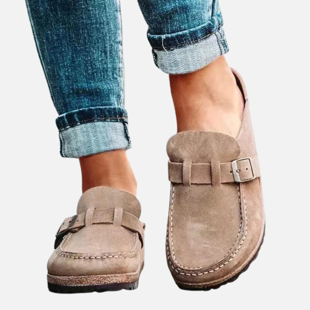 Women's Buckle Suede Comfortable Clogs