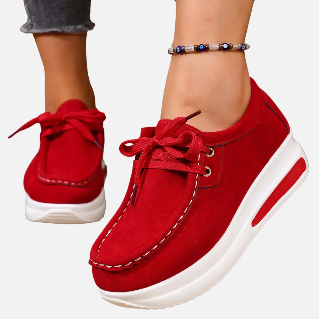 Brianna | Women's Platform Moccasin Sneakers Suede Lace-Up
