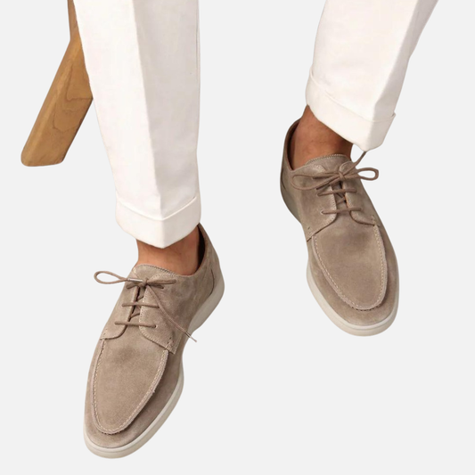 Mocasines Oxford de Ante para Hombre - Zapatos de Vestir Casuales con Cordones