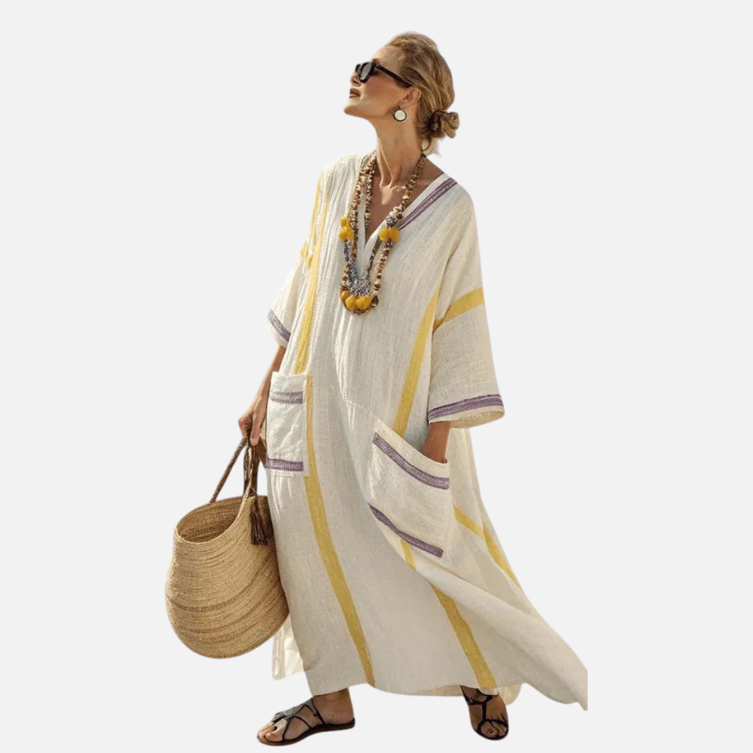 Women's Striped Linen Breathable Dress