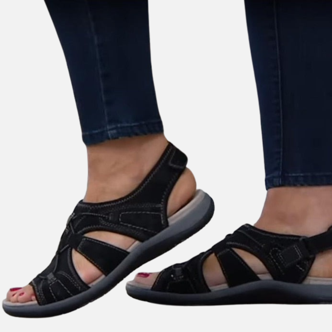 Women's Orthopedic Walking Sandals | Velcro Multi-Strap Arch Support