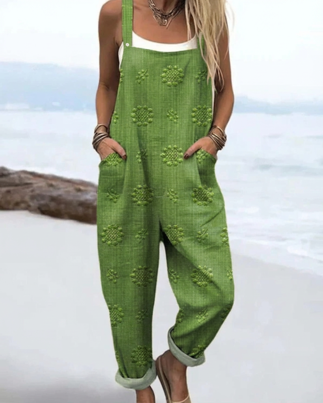 Women's Relaxed Floral Jumpsuit with Pockets