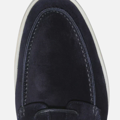 Men's Suede Moccasin Oxfords - Casual Lace-Up Dress Loafers