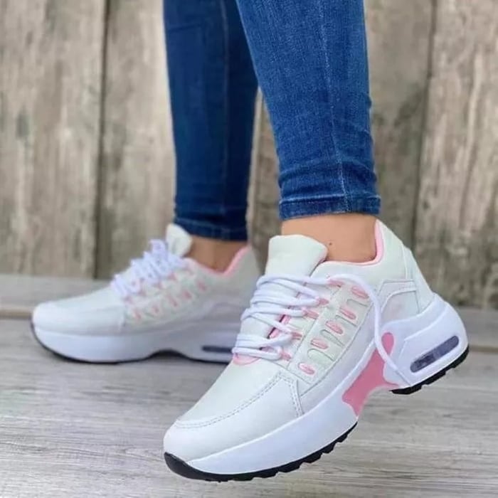 Women's Mesh Platform Sneakers with Air Cushion Sole