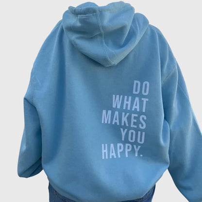 Women's Oversized Hoodie – Slogan Back Print, Relaxed Fit