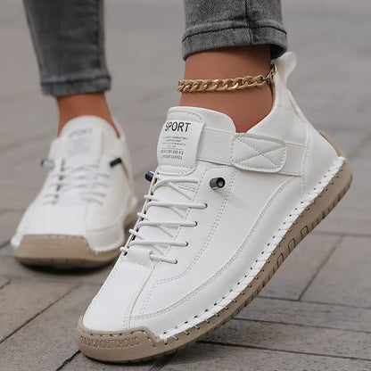 Men's Casual Leather Sneakers with Strap