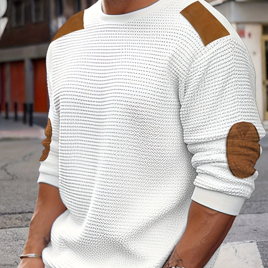 Aaron | Textured Elbow-Patch Pullover 0