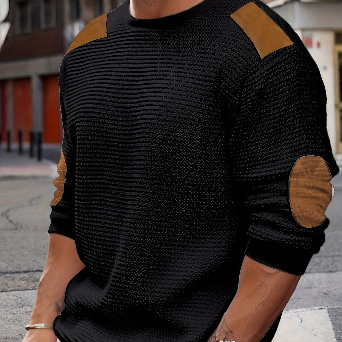 Aaron | Textured Elbow-Patch Pullover 6