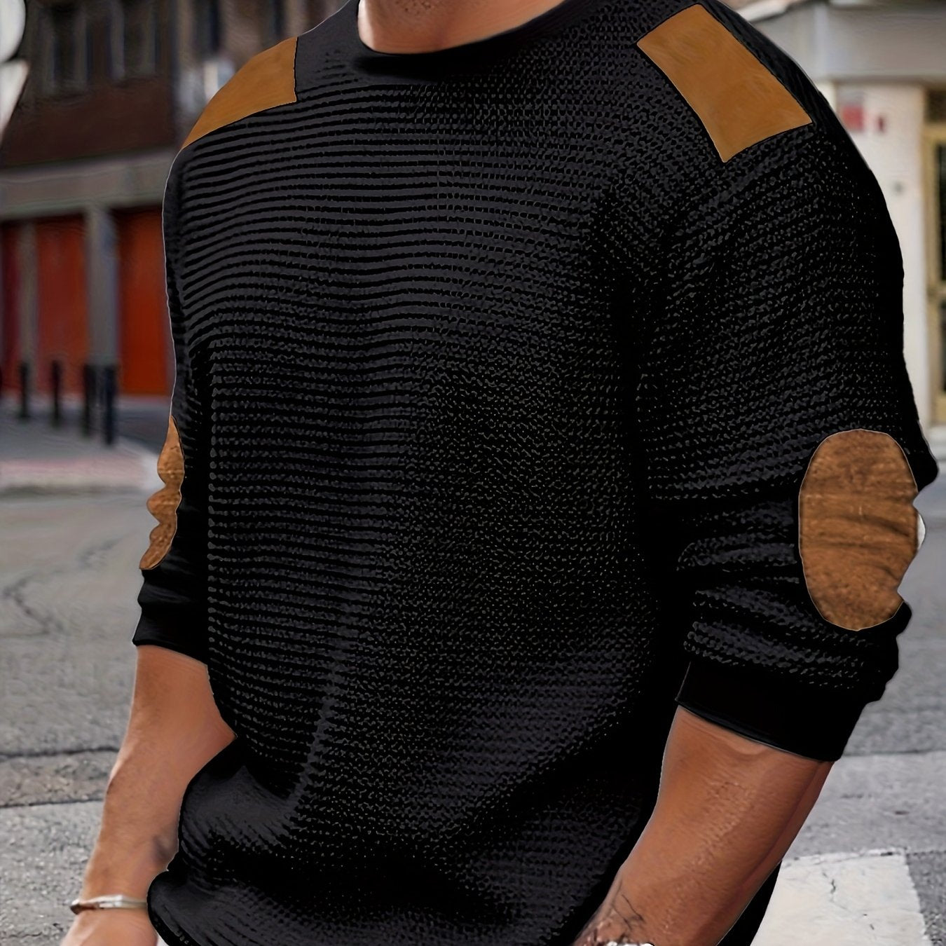 Aaron | Textured Elbow-Patch Pullover 6