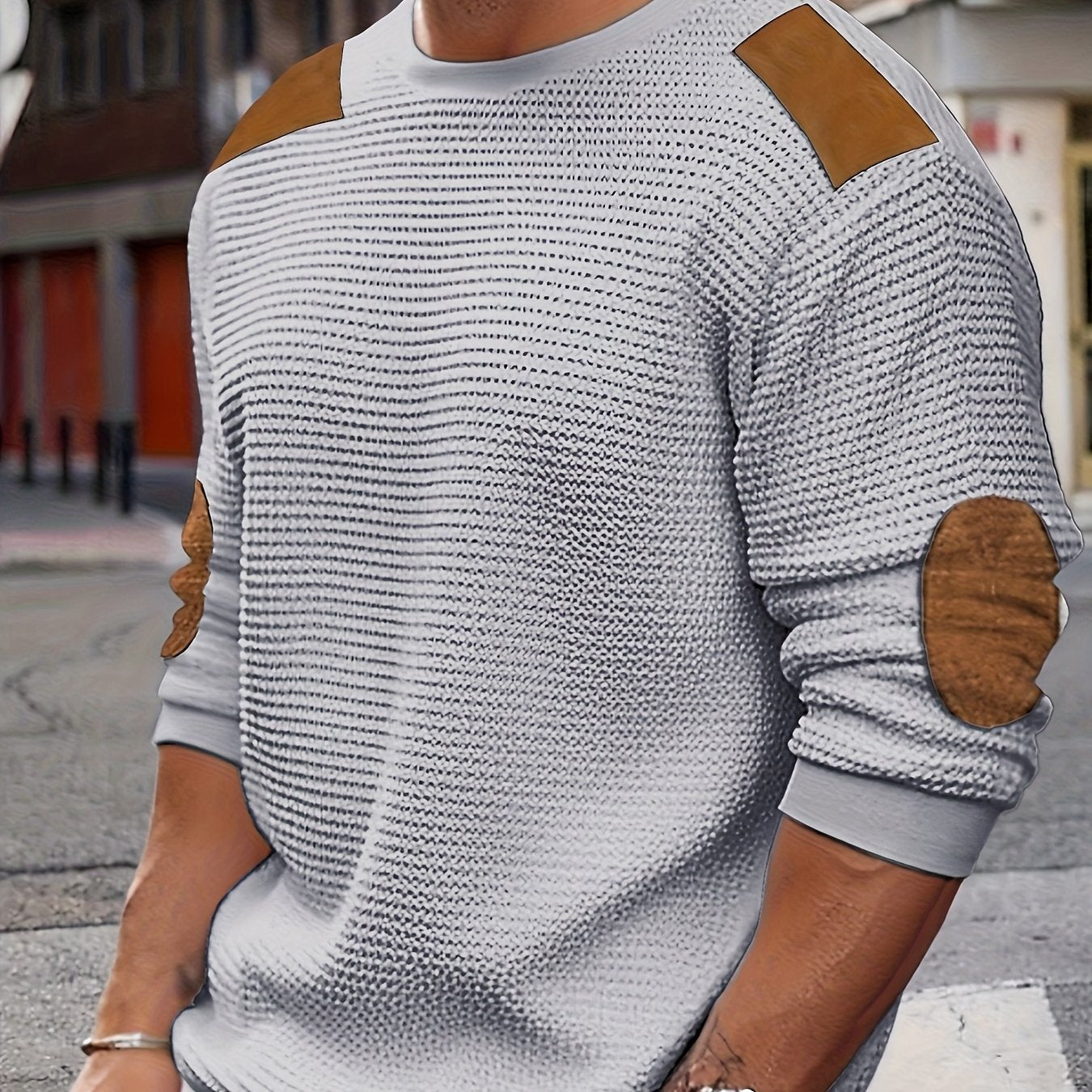 Aaron | Textured Elbow-Patch Pullover 9