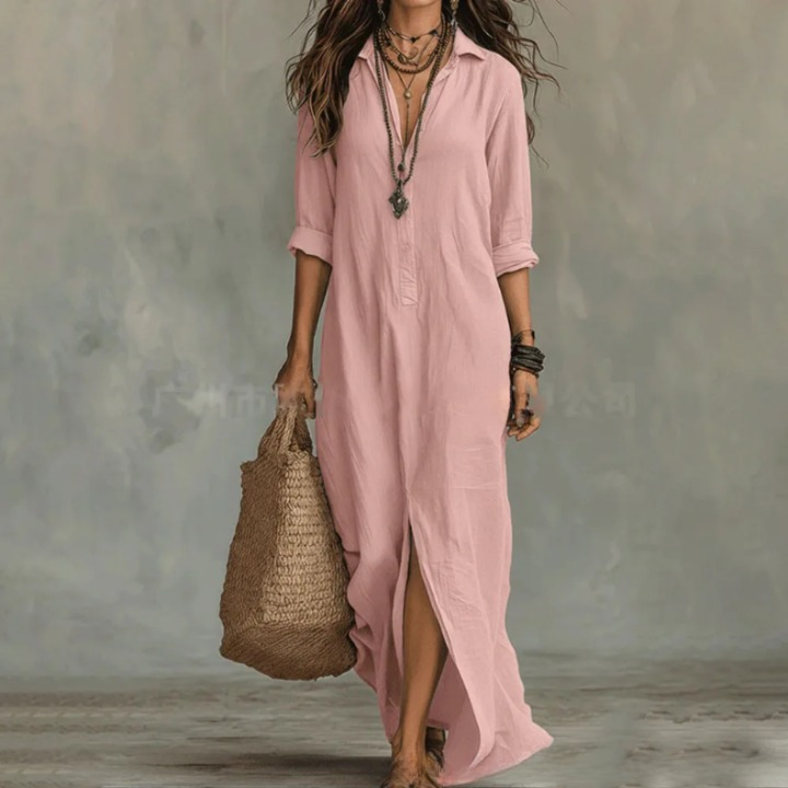 Agnes Linen Long Shirt Dress 3