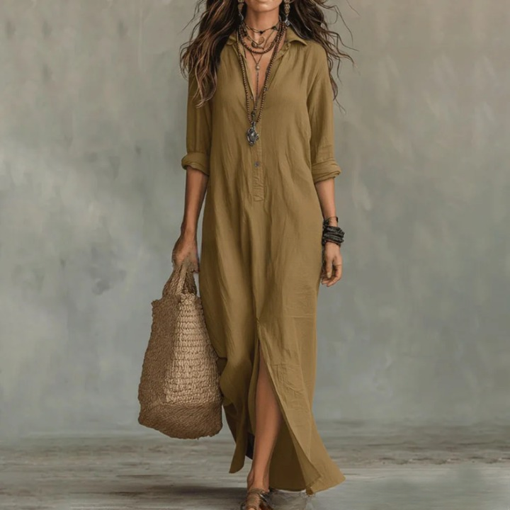 Agnes Linen Long Shirt Dress 4
