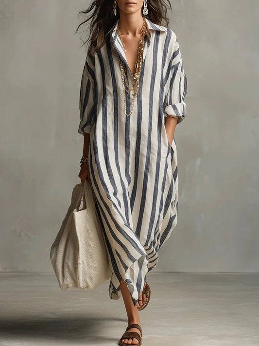 Amaris Linen Long Shirt Dress 0