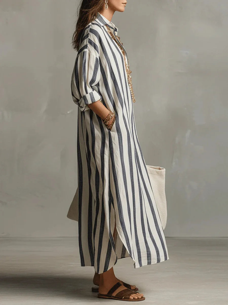 Amaris Linen Long Shirt Dress 1
