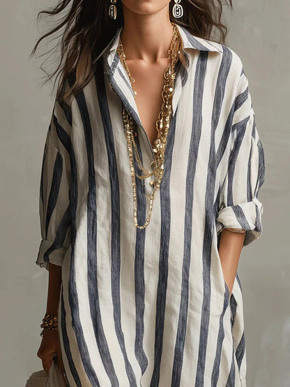 Amaris Linen Long Shirt Dress 2