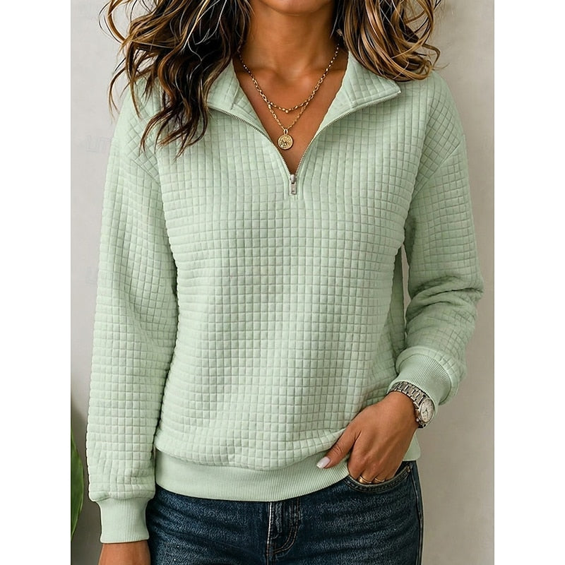 Annette | Textured Quarter-Zip Pullover 0